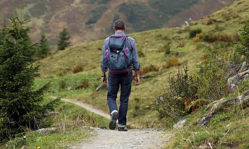 man on a hiking trail
