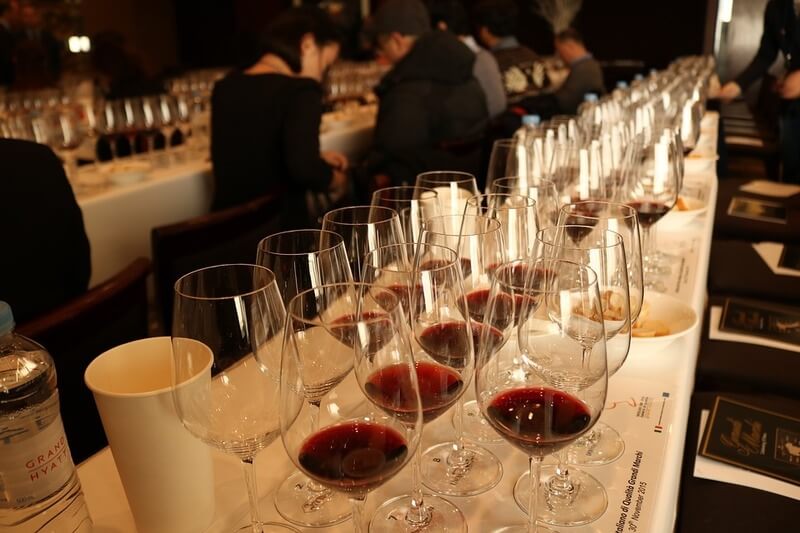 wine tasting tables