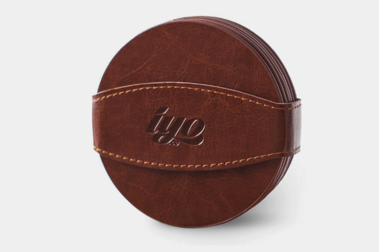 Leather Drink Coasters Set