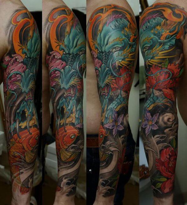 Japanese-dragon-tattoo-full-arm-sleeve