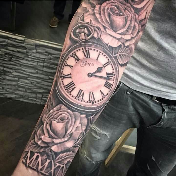 rose with stem tattoo