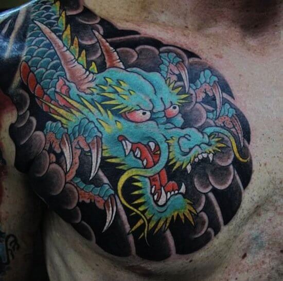 Japanese-Dragon-Tattoo-On-Man-Chest-by-Chris-Garver