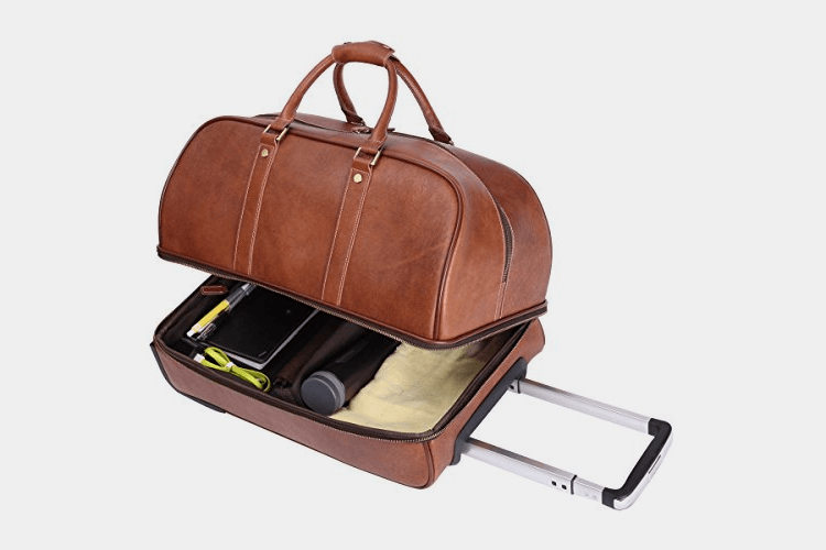 Leather Wheeled Duffle by Leathario
