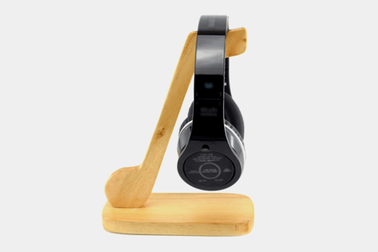 Musical Note Wooden Headphone Stand by Geekria