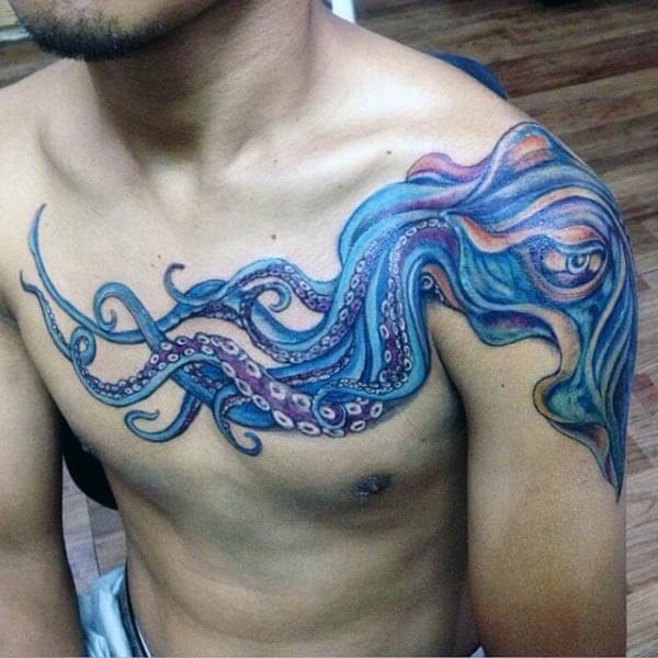 big_multicolored_evil_squid_tattoo_on