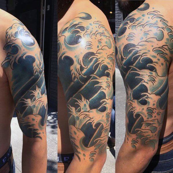 blue-ink-guys-japanese-wave-half-sleeve-tattoo-designs