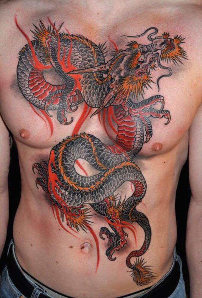 chest-tattoo-front-body-dragon design