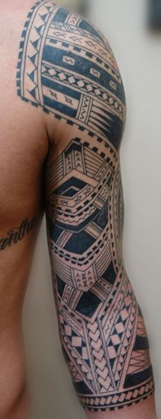 cool tribal sleeve tattoo for dudes
