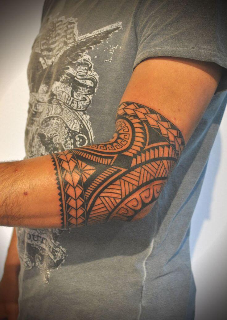 tribal tattoo on elbow