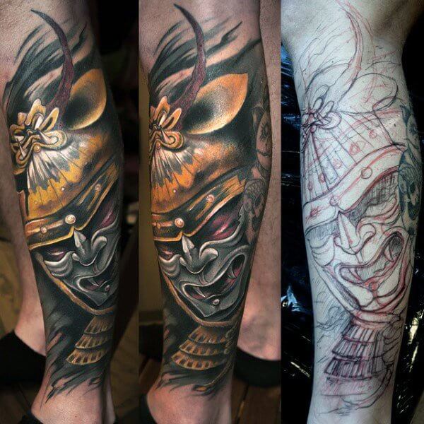leg-sleeve-japanese-samurai-tattoo-for-men