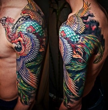 peacock-tattoos-men-japanese-sleeve