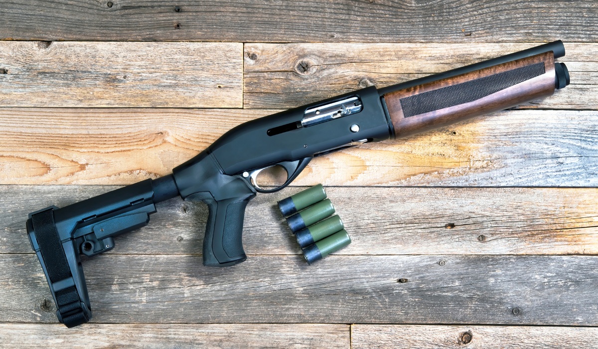 shortgun for home defense on a wooden top