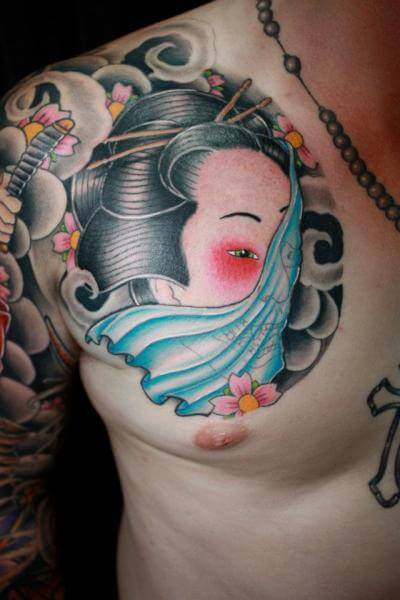 tattoo-chest-japanese-geisha
