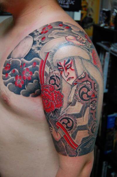 tattoo-shoulder-chest-japanese-samurai