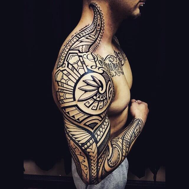 tribal neck tattoo