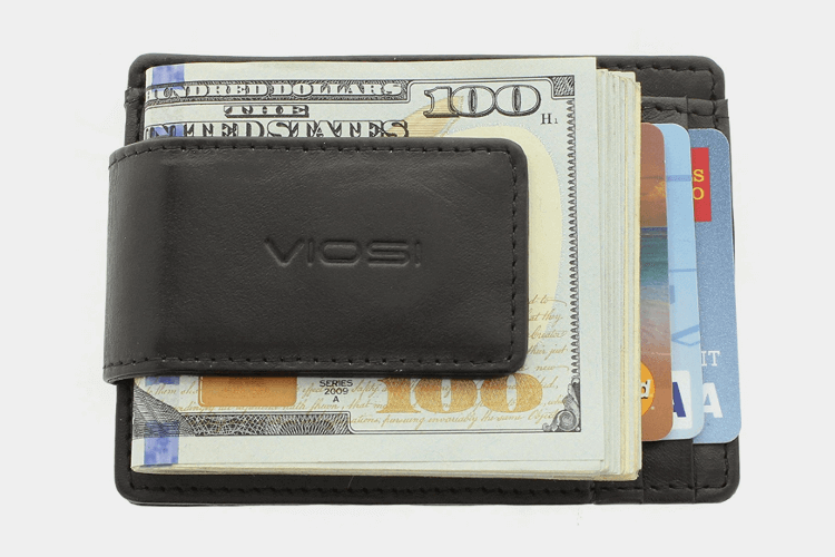 Viosi Genuine Kingston Leather Magnetic Front Pocket Money Clip