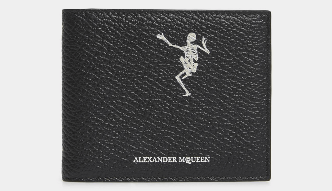 Alexander McQueen Leather Bi-Fold Clip Card Case