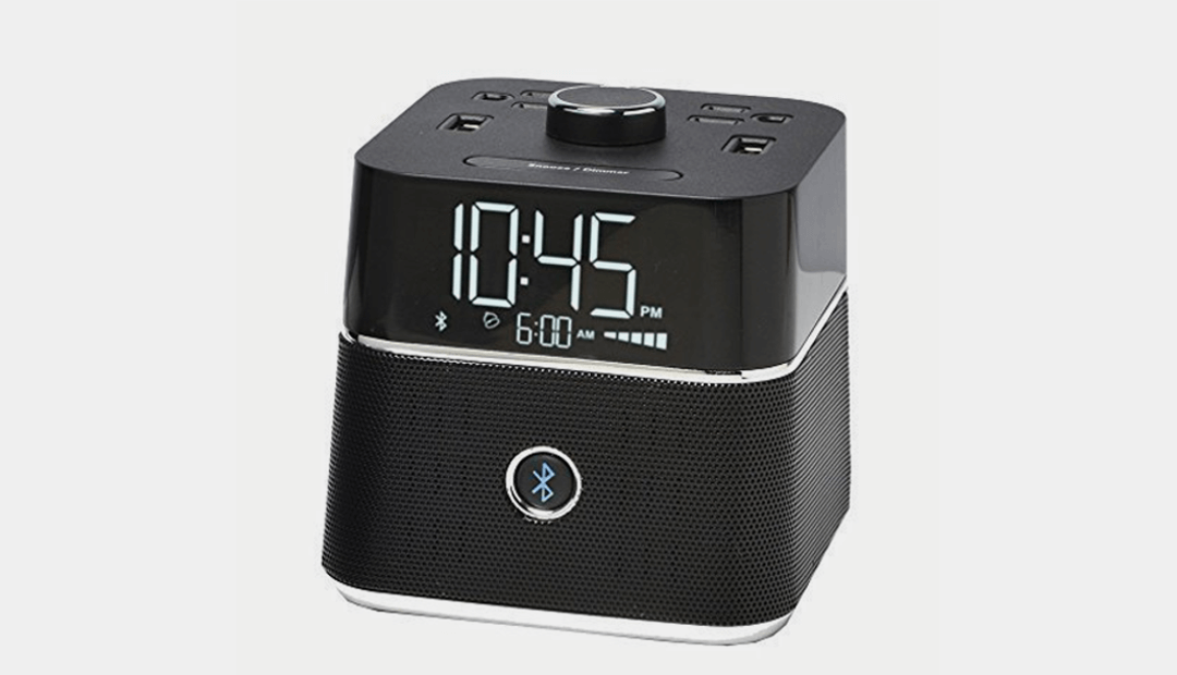 Brandstand CubieBlue Charging Alarm Clock with Bluetooth Speaker