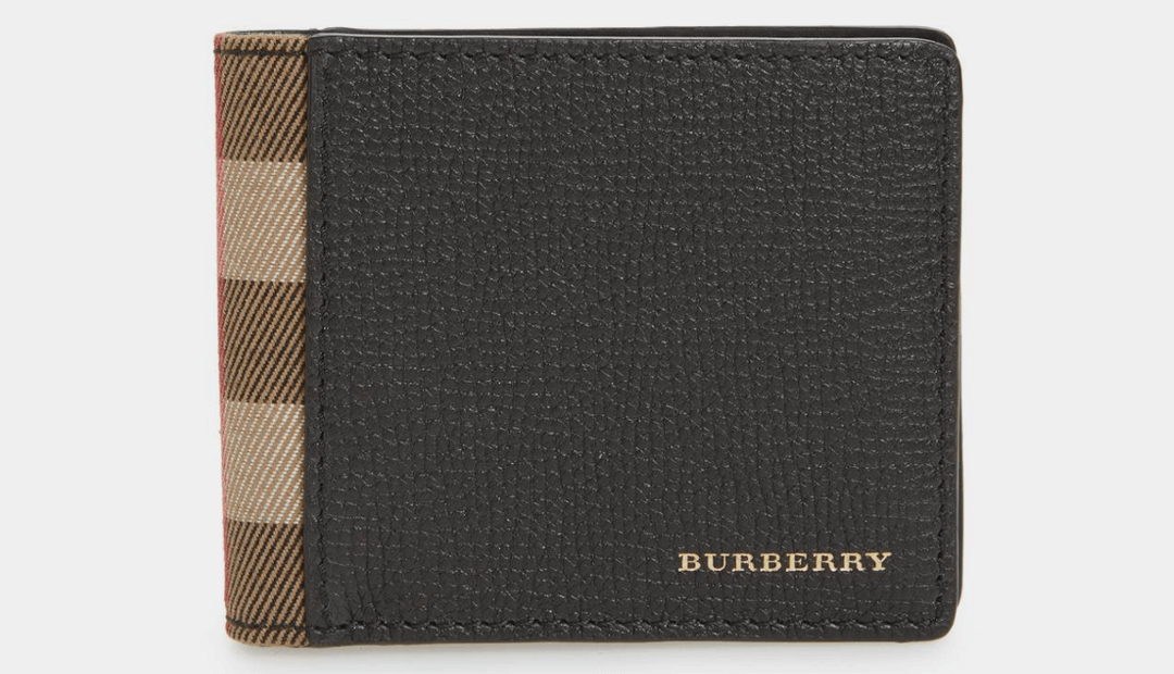 Burberry Check Leather Bi-Fold Wallet