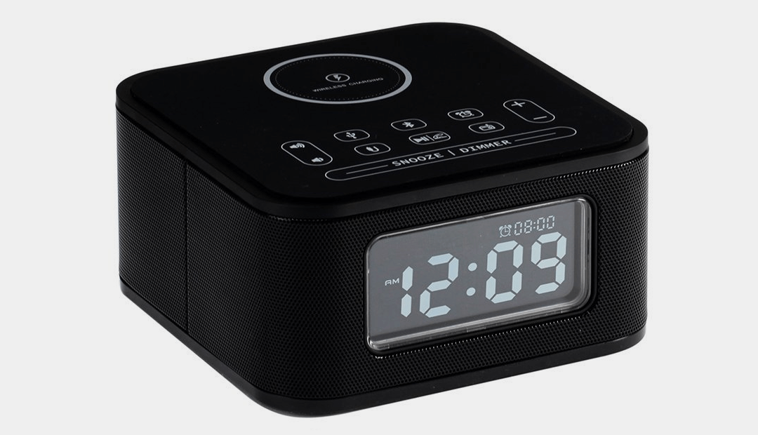 Homtime Wireless Charging Dock and Alarm Clock