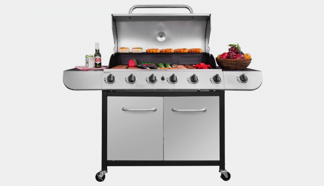 Royal Gourmet 6-Burner Gas Grill with Cabinet and Side Sear Burner