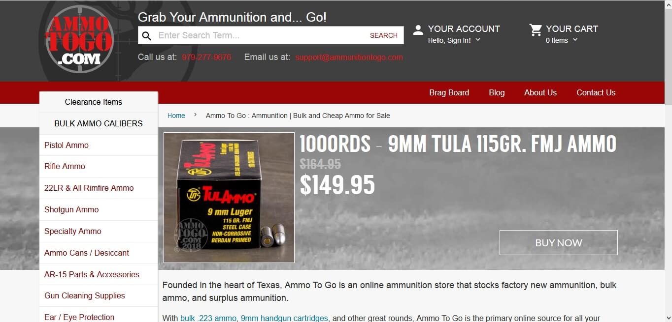 ammunition to go online store