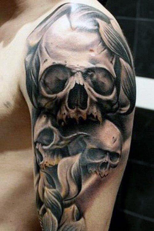 shoulder-tattoos-skull-tattoos
