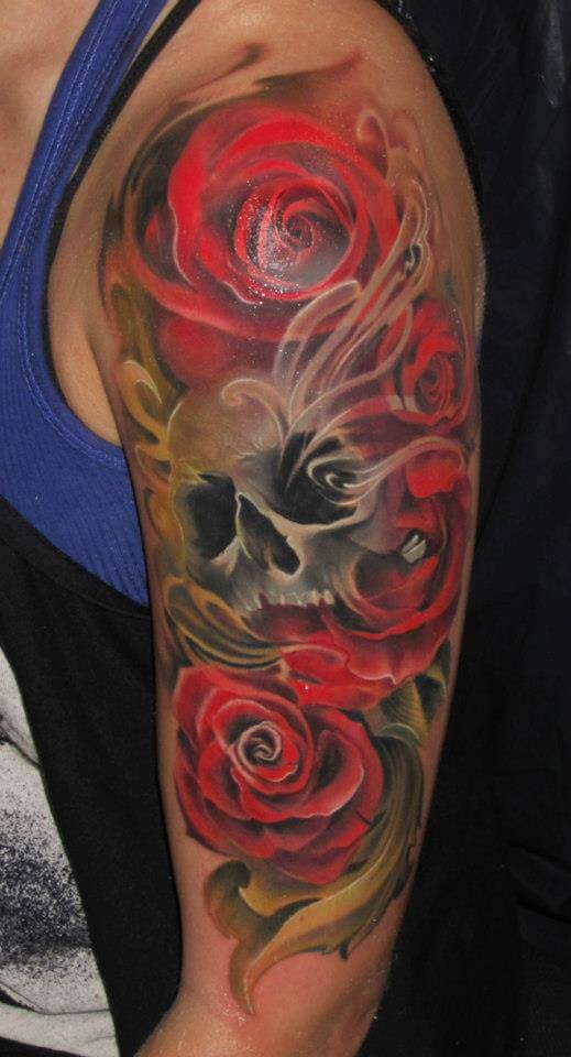 skull-tattoos-roses-for-male