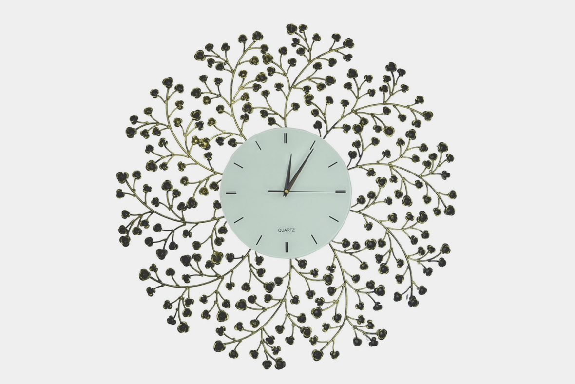 Lulu Décor Spring Blooms Decorative Metal Wall Clock