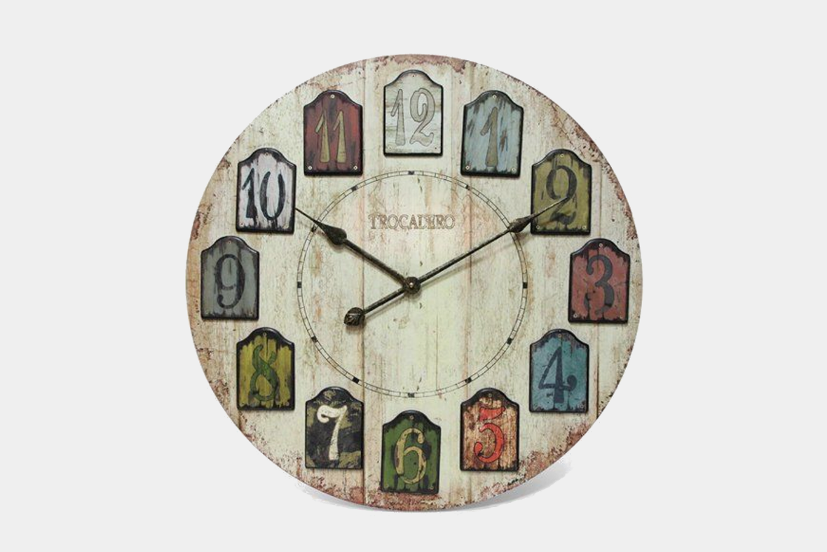 Infinity Instruments Weathered Planks Wood Wall Clock