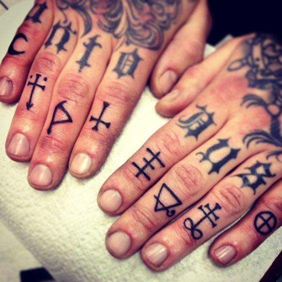 Christian finger tattoos for men