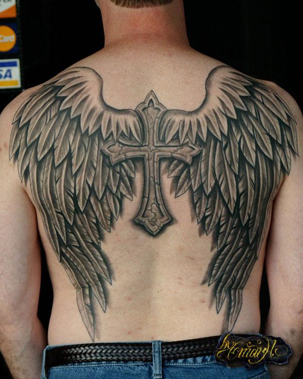 Christian wing tattoo for men