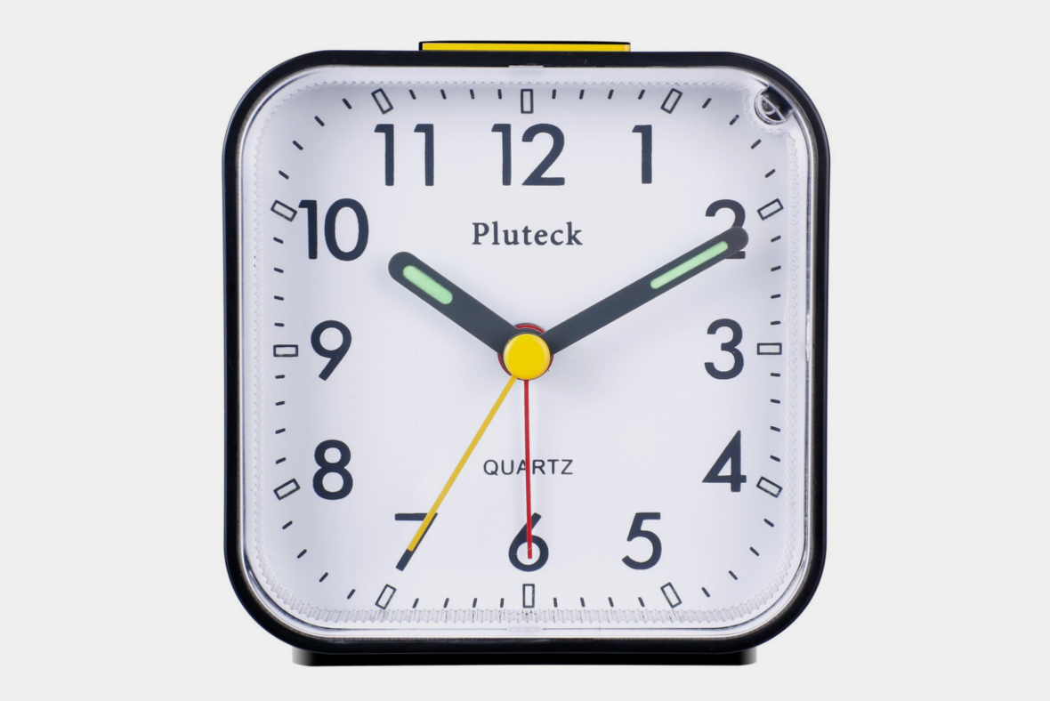 Pluteck Non-Ticking Analog Alarm Clock
