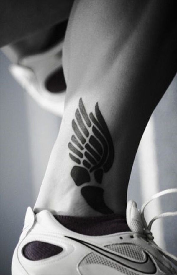 ankle wing tattoo for men