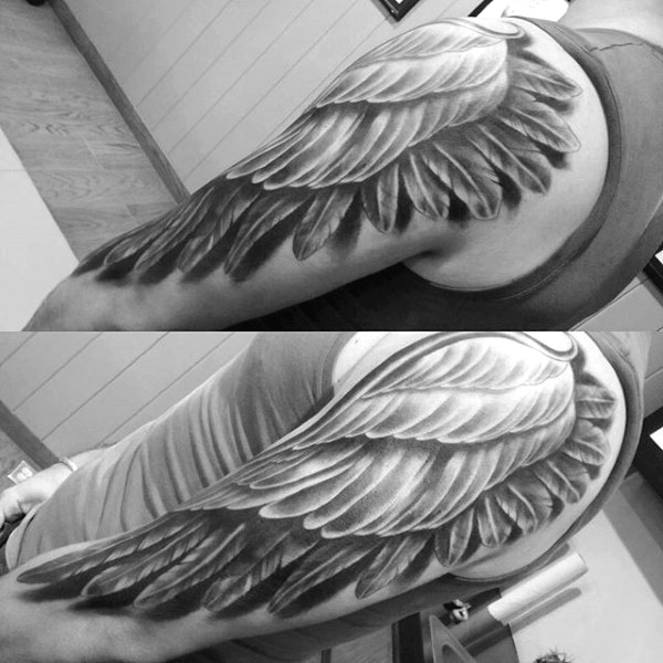 arm wing tattoo for men