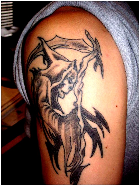 artistic grim reaper tattoo for men
