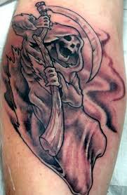 attacking grim reaper tattoo for men