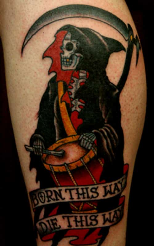 born this way die this way grim reaper tattoo for men