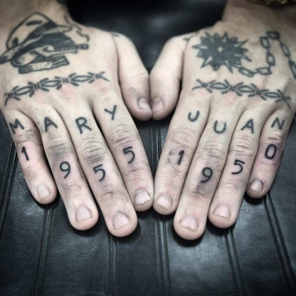 child name finger tattoos for men