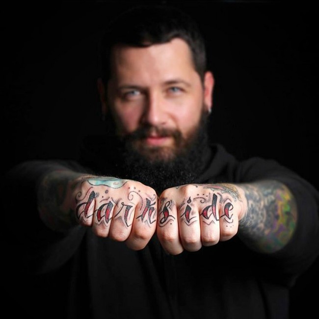 darkside finger tattoos for men