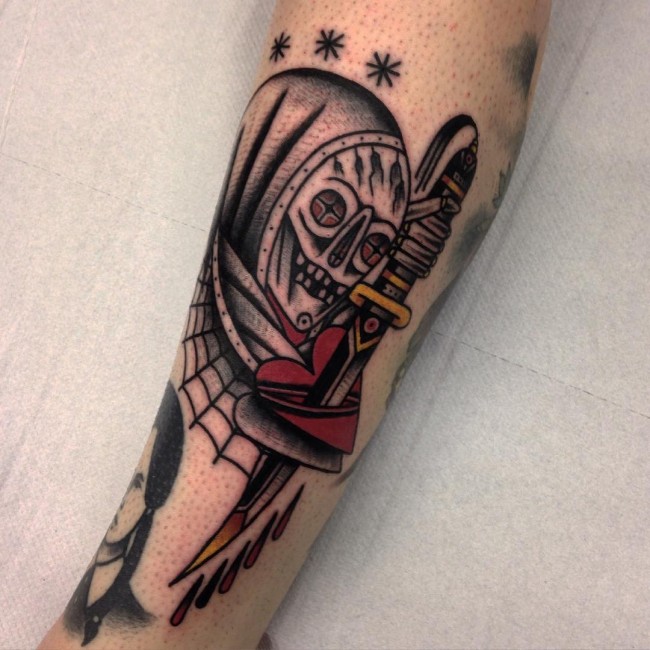 day of the dead grim reaper tattoo for men