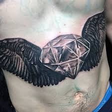 diamond and wing tattoo for men