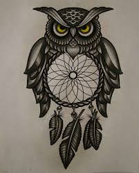 dreamcatcher owl tattoo for men