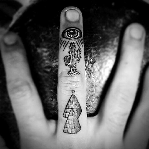 egyptian mythos finger tattoo for men