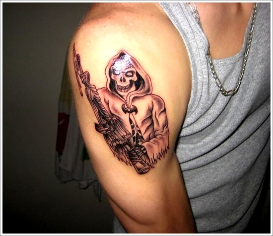 elegant grim reaper tattoo for men