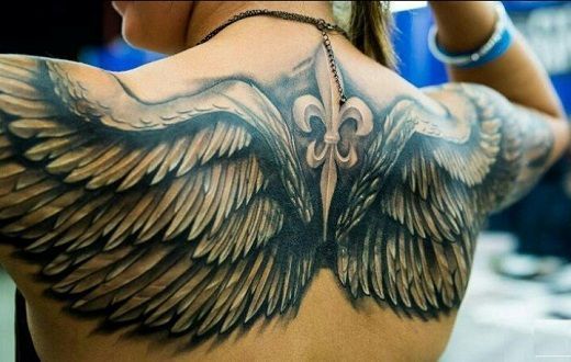 fleur de lis wing tattoo for men