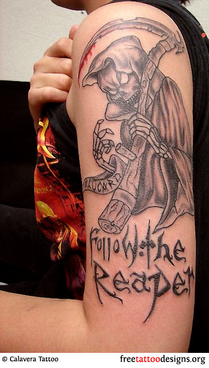follow the reaper grim reaper tattoo for men