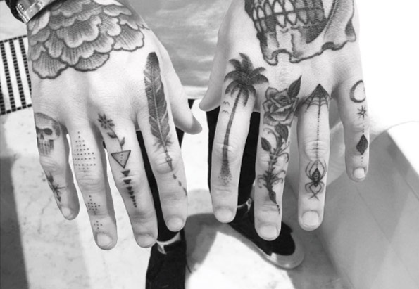 full finger tattoos for men