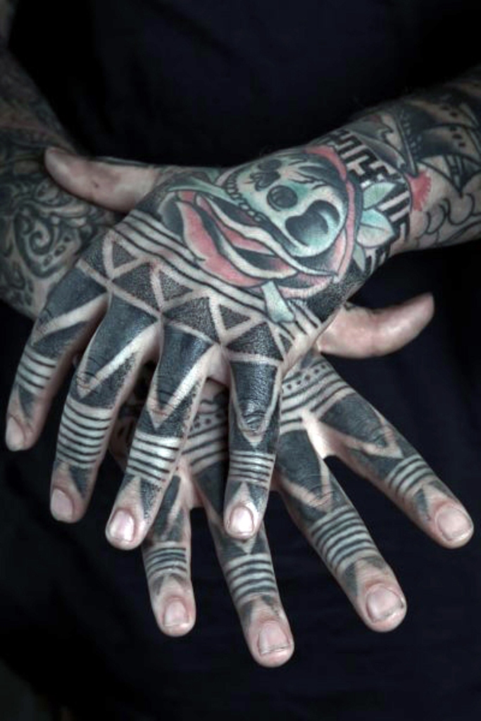 full finger tribal tattoos for men