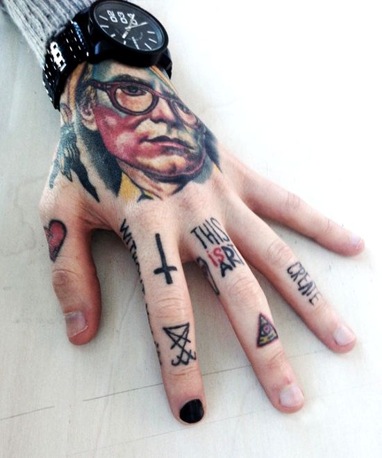 goth finger tattoos for men